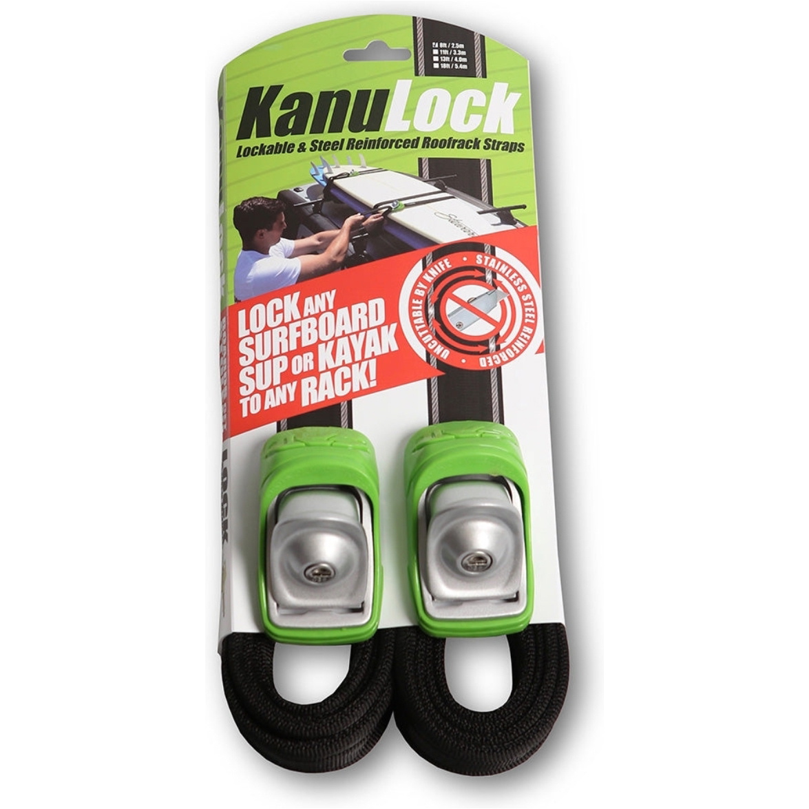 2026 KanuLock 2,5 M / 8ft Afsluitbare Vastbindset KNLT-25M-08F